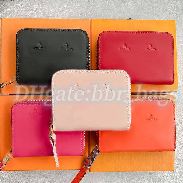 

m60067 n63070 mens wallet card holder fashion passport holders handbag key pouch wristlets keychain card case leather pocket organizer women, Red;black