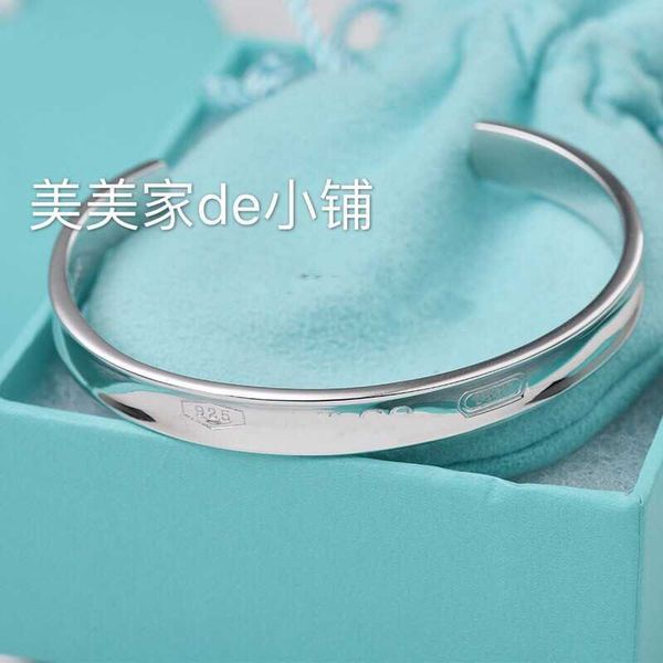 

tiffay 925 sterling silver lovers light luxury classic 1837 bracelet opening qixi valentine's day gift, Black