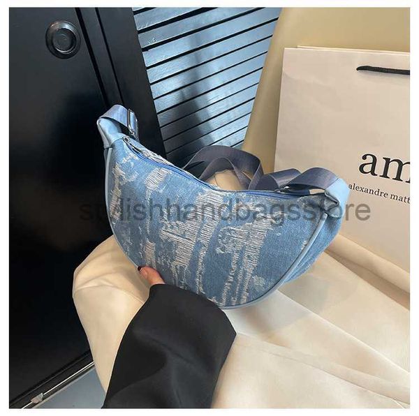 

shoulder fashion casual canvas personalized underarm crescent 2023 new niche one shoulder simple and versatile women's bagstylishhandba