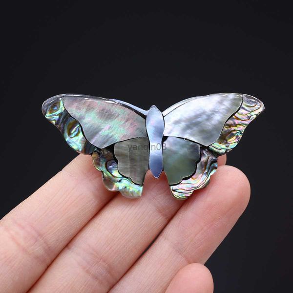 

pins brooches women brooch natural shell the mother of pearl shell butterfly-shaped pendant for jewelry making wedding clothes gift droppshi, Gray