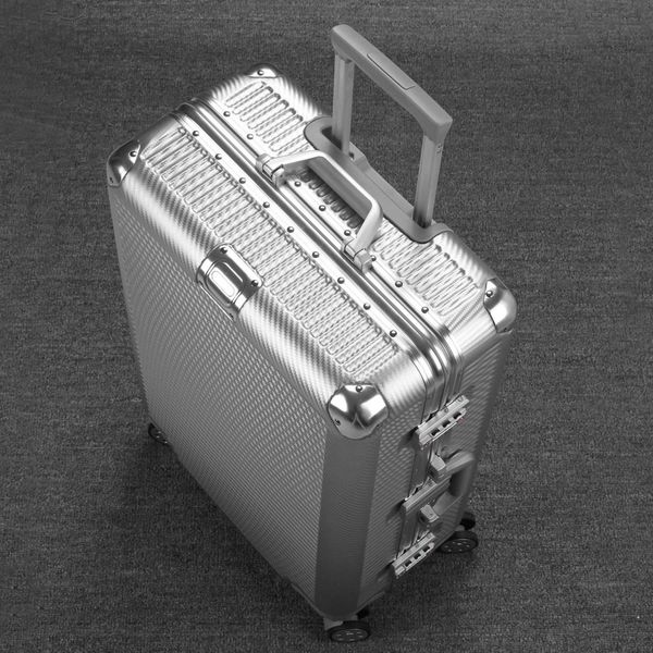 

travel tale inch aluminum rolling luggage suitcase butterfly lock spinner trolly bag for j220708 j220708