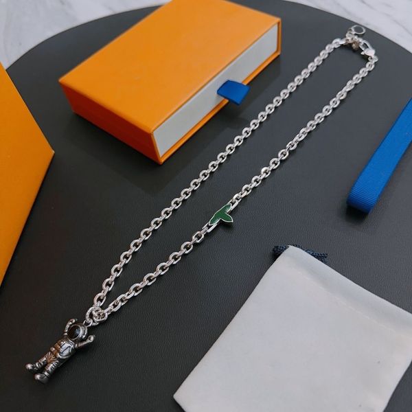 

designer bracelet chain enamel luis necklace vuttonity luxury jewelry new girl gives girlfriend valentine's day jewelry necklace pendan, Silver