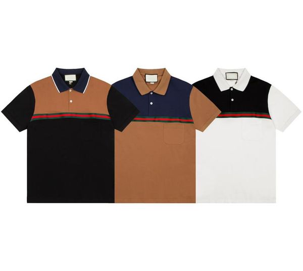 

polo shirt casual striped men loose 2023 summer new short sleeve cool, White;black