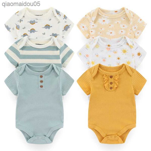 

1/2/3pcs baby bodysuits newborn jumpsuit clothes 2022 new born boy girl cotton rompers short sleeve infant onesie ropa de bebe l230712, Blue