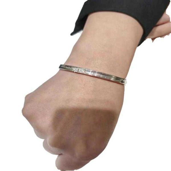 

zhengru classic 1837 bracelet 925 sterling silver couple light luxury tiffay opening bracelet pendant gift, Black