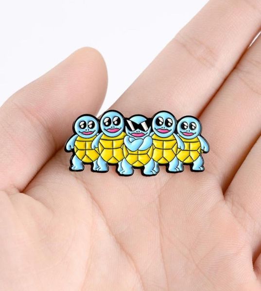 

japan and south korea creative trend jenny turtle animal cartoon cute anime blue turtle sunglasses brooch clothing accessories pin3289957, Gray