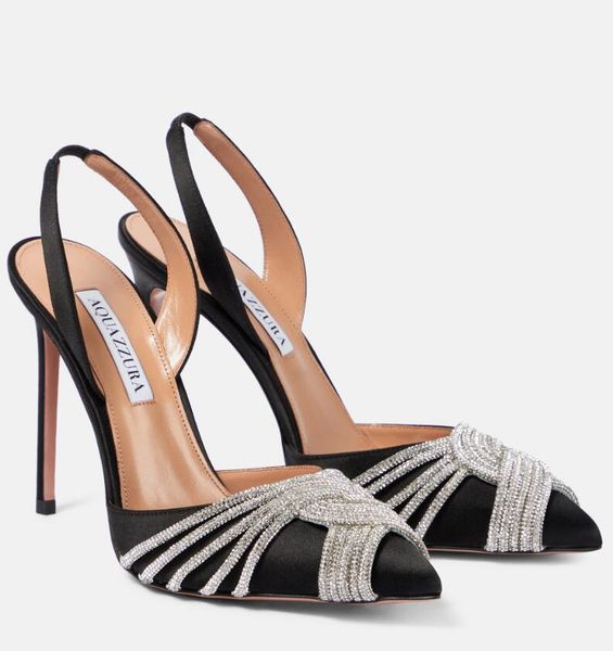 

summer aquazzura gatsby sandals shoes spiral wraps strap pumps stiletto heels pointed toe lady gladiator sandalias wedding,party,dress eu35-, Black