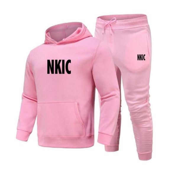

2022 autumn winter tracksuit men women nkic brand hooded sweatshirt suit cotton couple jogging sweatshirts oversized streetwear 3x7305828, Gray