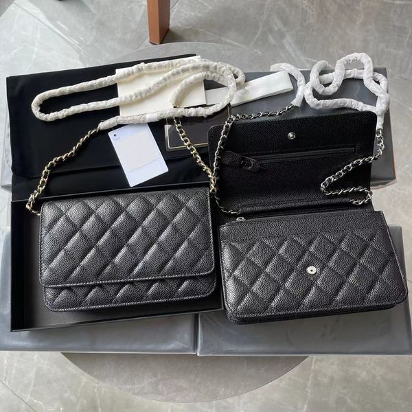 

fashion selling classic mini size womens chain wallets sheepskin luxurys designer bag gold and silver buckle coin purse card holder with box, Red;black