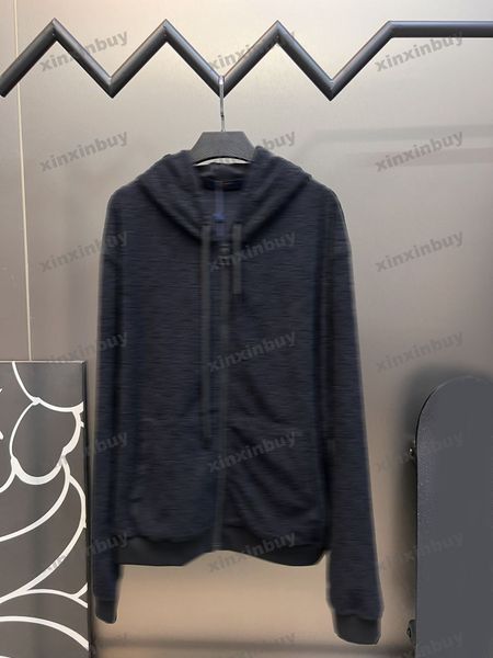 

xinxinbuy men women designer sweatshirt hoodie towel fabric jacquard letter sweater gray blue black white xs-l, Black;brown