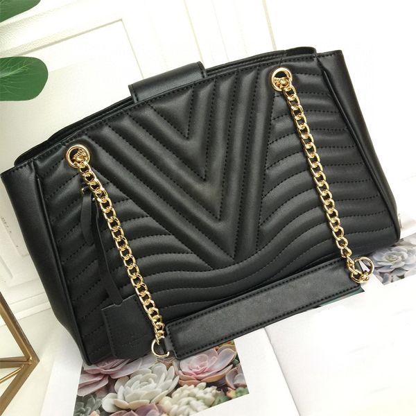 

luxury designer bag fashion women handbags tote bags gold chain shoulder bag brand letter genuine leather bag