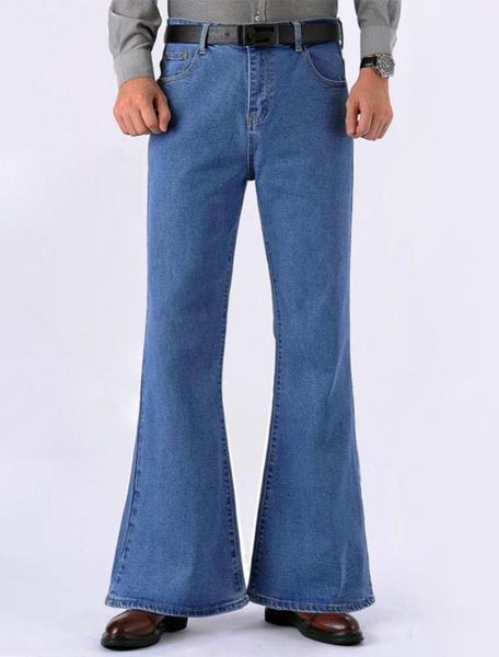 

men039s jeans vintage skinny flared bell bottom flare pants men blue retro denim trousers male for streetwearmen039s7486414