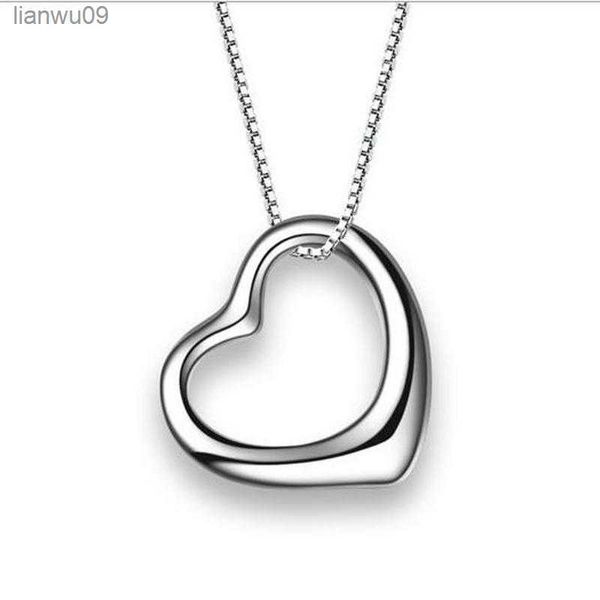 

fashion heart pendant girls necklace jewelry silver 925 chain choker necklace for women accessories on neck l230704