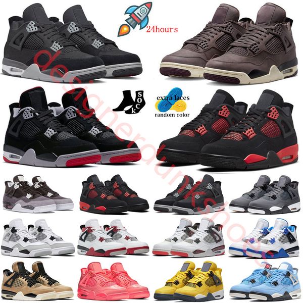 

basketball shoes jumpman 4 sneakers luxurys for men black cat seafoam pine green retro craft military black white cement women designer trai