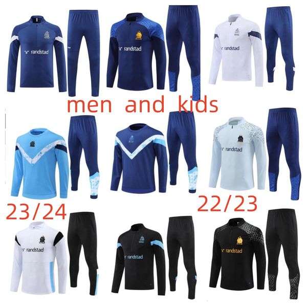 

2023 2024 kids and tracksuit milik payet marseilles survetement fottball training suit veste maillot 22 23 24 om man tracksuit football jogg, Black