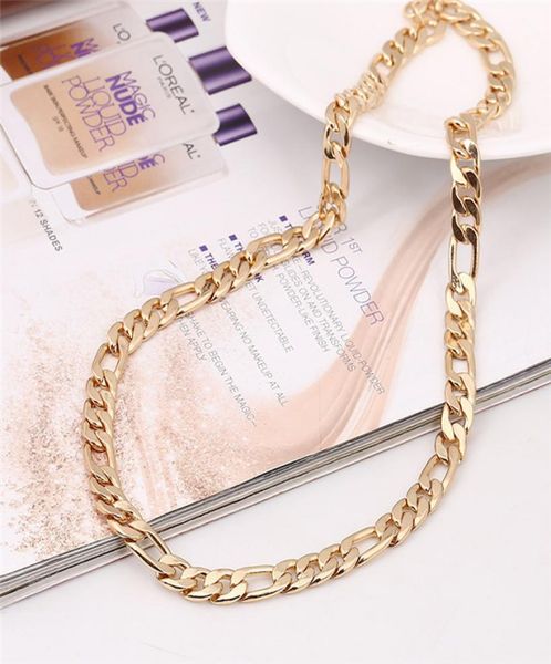 

mens 14k yellow real solid gold gf 9mm italian figaro link chain necklace brass jewelry gift 24 inches shiping all items from9674603, Silver