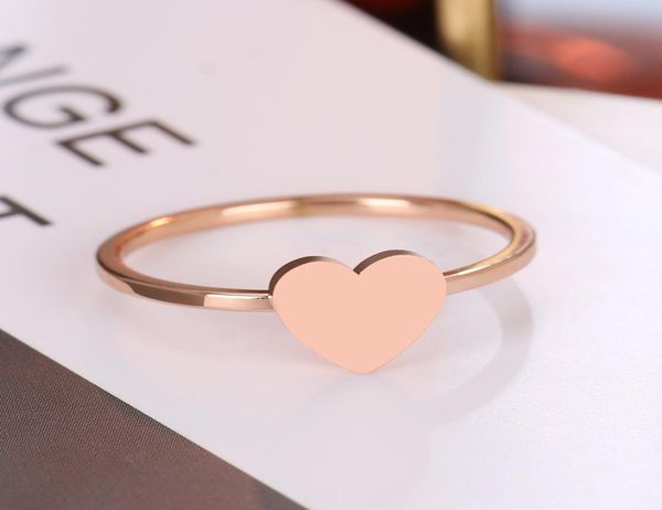 

316l stainless steel for women rings heart rose gold finger ring engagement simple jewelry party wedding gift4013246, Silver