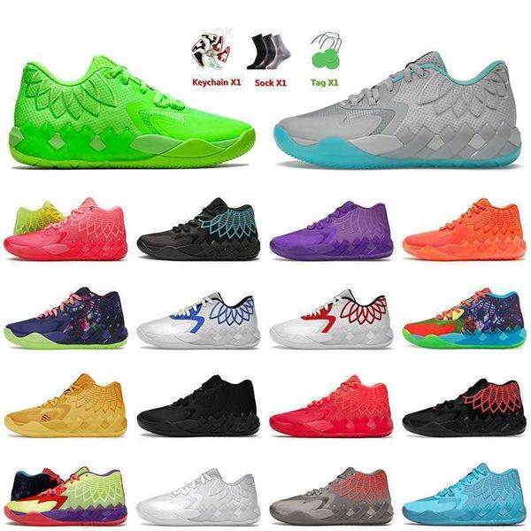 

with box men basketball shoes designer mens women lamelo ball mb.01 buzz city queen be you 1 rick and morty galaxy iridescent dreams sneaker
