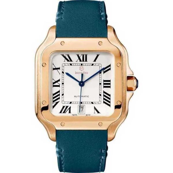 

desiger watch high qulity santos automatic movement watches avc9 sapphire mirror date uhr montre carter with box perfect gift prx relojo hom, Slivery;golden