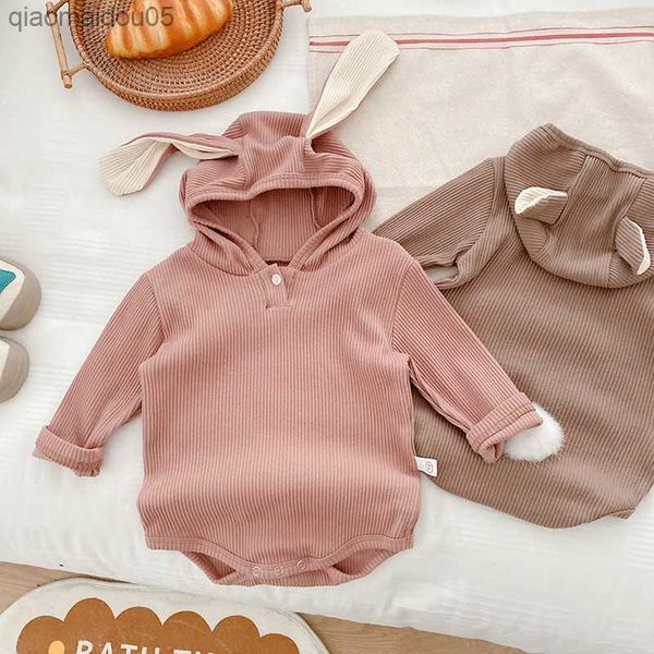 

baby romper 0-2 years old boy's girl's baby clothes cute long sleeve triangle jumpsuit baby spring hooded bodysuits baby onesie l2, Blue