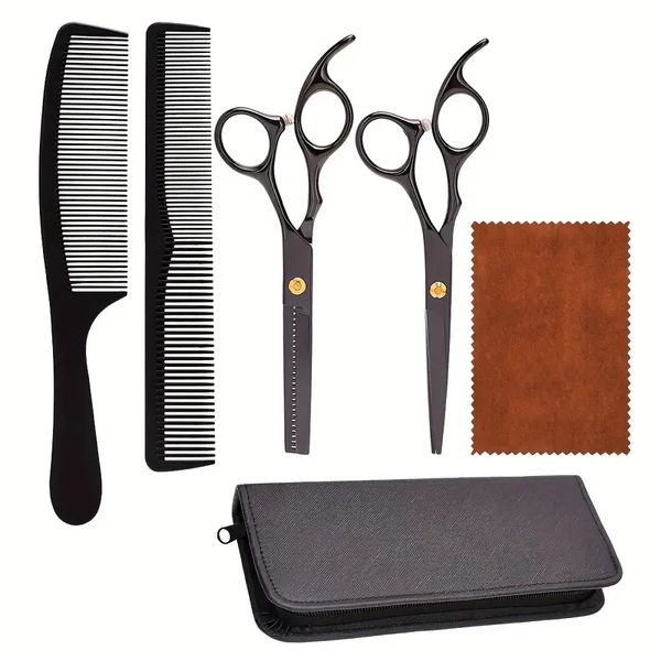 

6pcs/set professional hair cutting scissors kits hairdressing shears set for barber salon home use