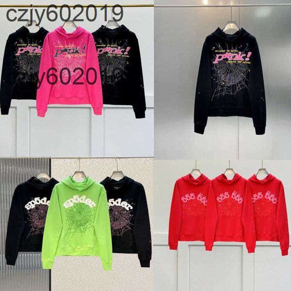 

spider pink sp5der hoodies spider 555 young sweatshirts pink spider hoodie hoodies designer streetwear thug 555555 angel hoody men women 11, Black