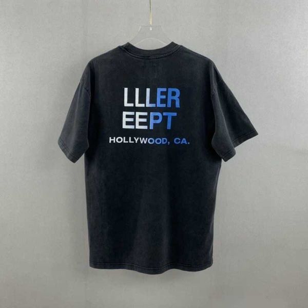 

men's t-shirts 22ss spring summer usa gradual change print washed vintage t shirts short sleeve mens tshirt women clothes casual cotton, White;black