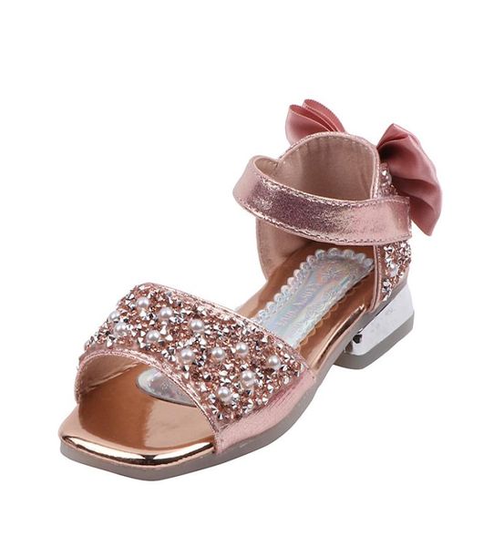 

sandals girls shoes 2020 new summer kids footwear fashion bow sequined single shoes children elegant sandals cute flat 7226825, Black;red