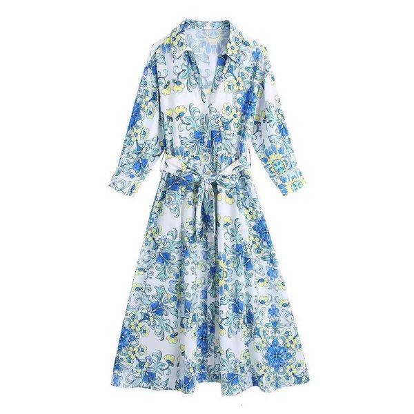 

wholesale spring style womens long sleeved printed poplin dress, Black;gray