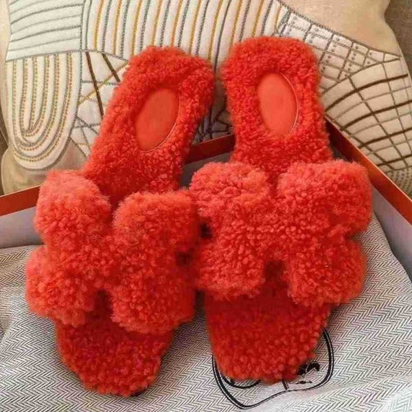 

of and bear wool designer sandal winter 2023 wear furry teddy oran h dsigner slipper shoes daily slippers autumn h women's flat bottom