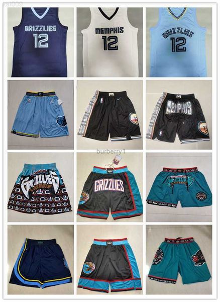 

memphis''grizzlies''shorts mens throwback basketball shorts pocket basketball jerseys 12 ja morant, Black;brown