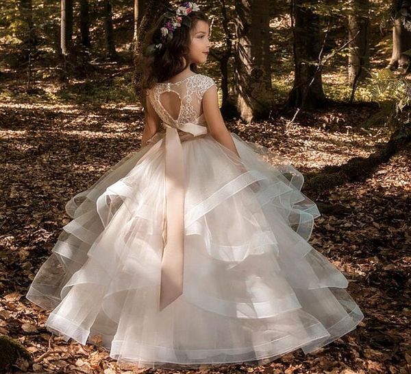 

elegant pageant gowns flower girl dresses champagne sashes lace sleeveless kids pageant gowns for weddings first communion dresses6143270, White;blue