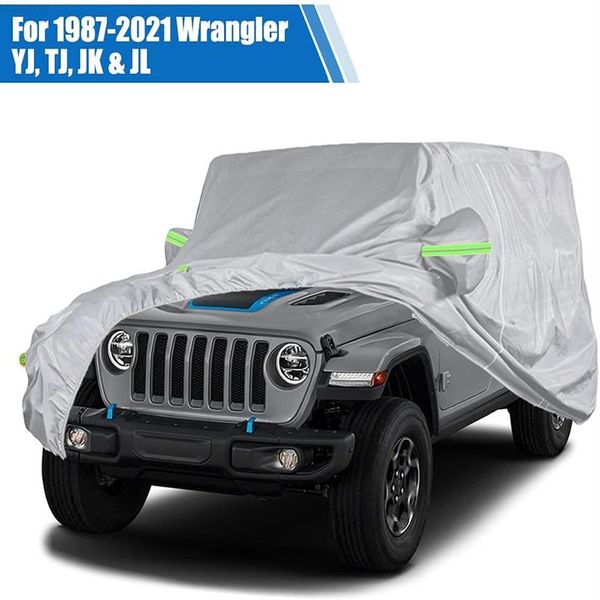 

car covers car cover for jeep wrangler 2 door 4 door windproof dustproof uv protection car cover for jeep wrangler jk jl yj 198720234h