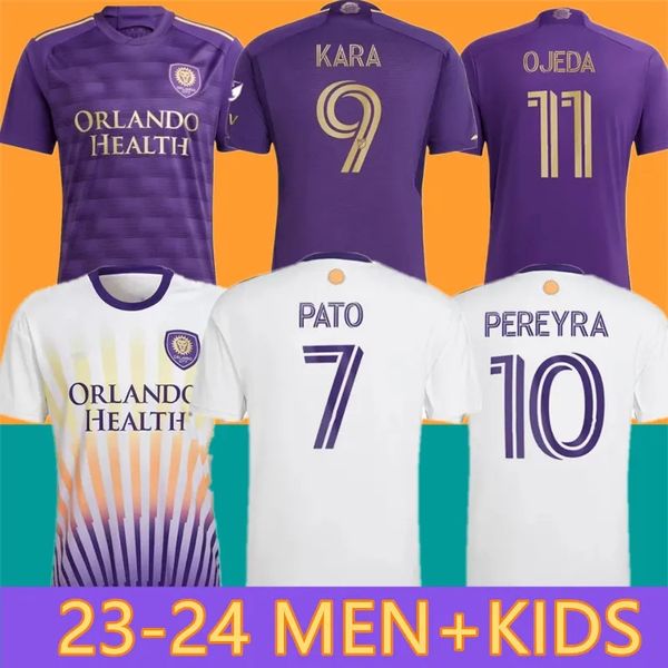 

mls 2023 2024 orlando city soccer jerseys 23 24 kara pereyra ojeda f.torres football shirt men kid kit uniforms top, Black;yellow