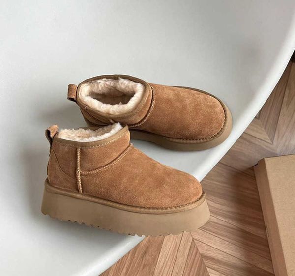 

boots women winter ultra mini boot designer australian platform boots for men real uggl leather warm ankle fur booties luxurious shoe eu44, Black