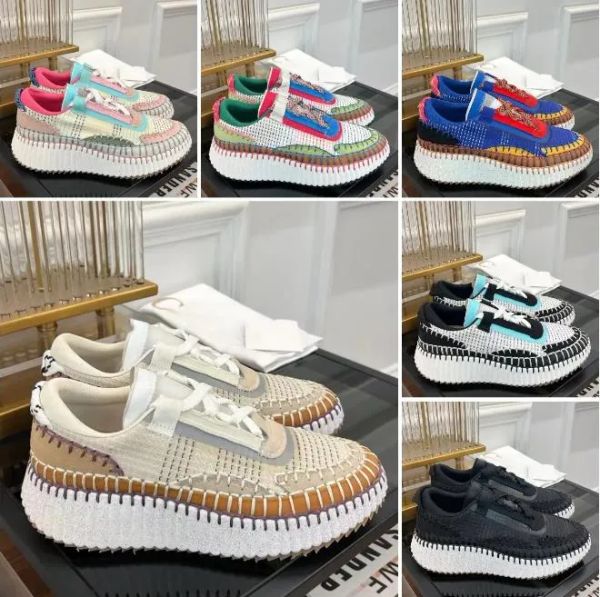 

casual shoes nama sneakers luxury designer women new pattern postage canvas rainbow sneaker running sports shoe recycled mesh fabric size 35, Black