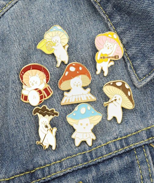 

mushroom enamel badges brooch women039s anime pins cute decorative on backpack cat concert lapel pins brooches8014053, Gray