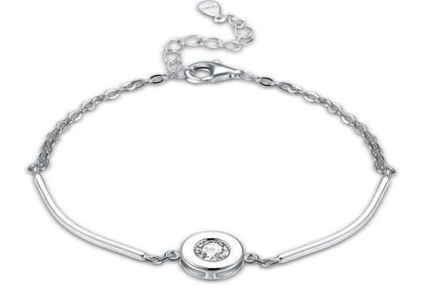 

simple elegant bracelets stylish s925 sterling silver cylindrical studded zircon charm bracelet trendy women thanksgiving day gift4629305, Golden;silver