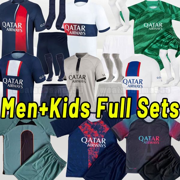 

mbappe hakimi messis soccer jerseys sergio ramos 23 24 football 2023 2024 marquinhos verratti psgs hakimi men kids kit shirt maillot foot th, Black;yellow