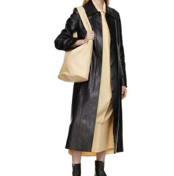 

evening bags solid color cowhide contracted large capacity the row litchi grain single shoulder bucket bagevening foreign style handbag