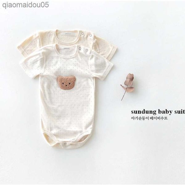 

bodysuits for infants baby summer clothes baby clothes 0 to 12 months love cartoon bear onesie infant and toddler harness l230712, Blue