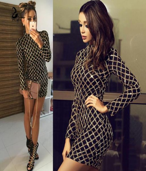 

whole 2016 new arrival black bodycon dres pencil sheath bandage dress high neck back zipper nightclub wear party dress6318649, White;black