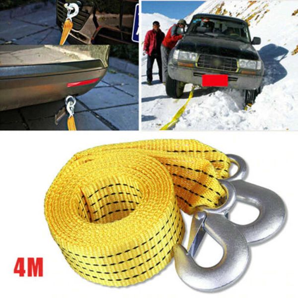 

ropes towing bars 4m heavy duty ton cable tow pull with hook van road recovery nylon trailer rope car rescue tool accessories r230807