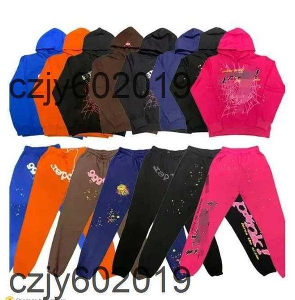 

men's hoodies sweatshirts black brown spider hoodie sweatshirt real p tracksuit spider web pullovers sp5der 555555 sweatpants set grobf