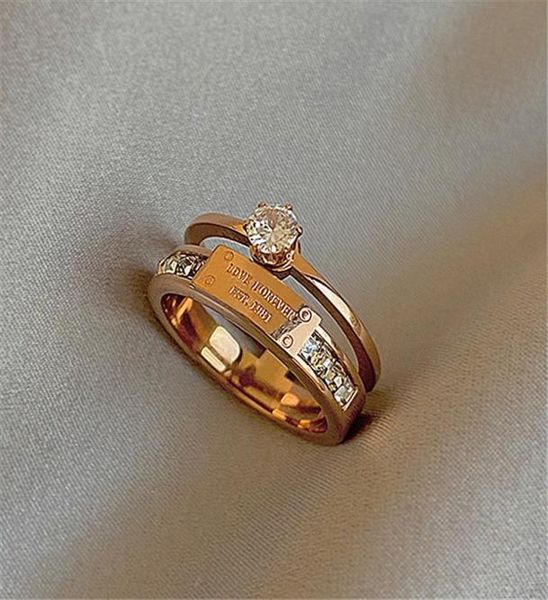 

large zircon titanium steel double layer women039s light luxury fashion design sense of personality non adjustable79839335187637, Golden;silver