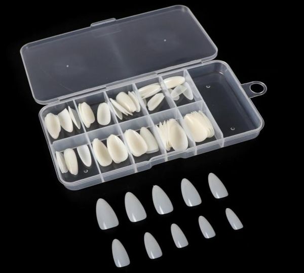 

100500pcs almond false nails full cover acrylic nail art tips nature or clear color diy nail extensions blank press on nails2586206383822, Red;gold
