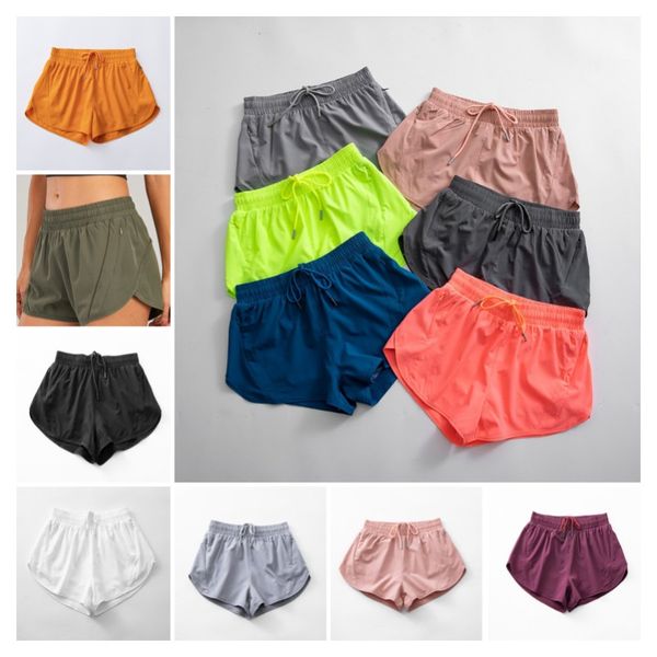 

biker shorts women mesh shorts tennis female sports 2023 trend high waist gym running fake two pants training clothes lu-168, Black;white