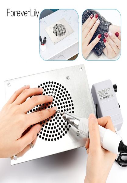 

40000rpm nail dust collector deskbuilt in machine suction vacuum fan cleaner 3 collecting bag nail art vacuum cleaner fan8661435