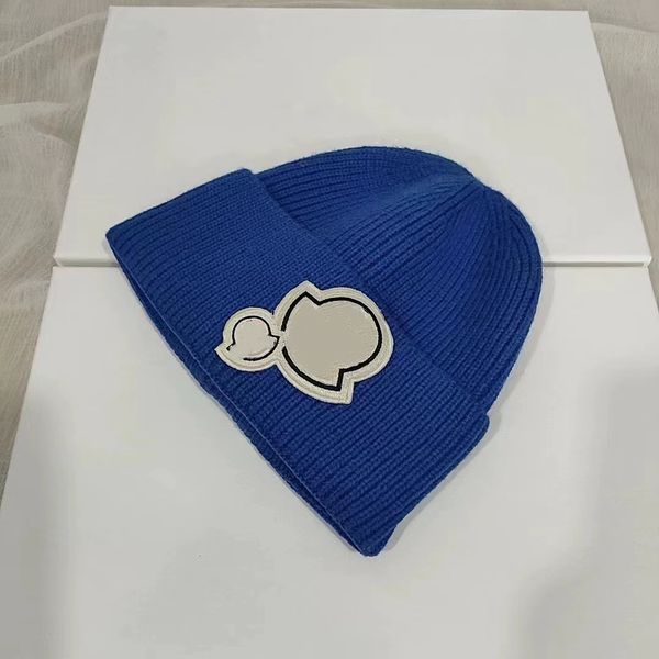 

designer beanie knit cap wool cap windproof warm quality hat couple models one-piece logo fashion trend perfect fit high-quality products, Blue;gray