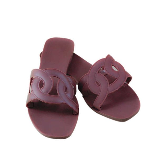 

designer beach slipper oran sandals slides summer new network red pig nose flat bottom for women's ins. home and outdoor wear one line